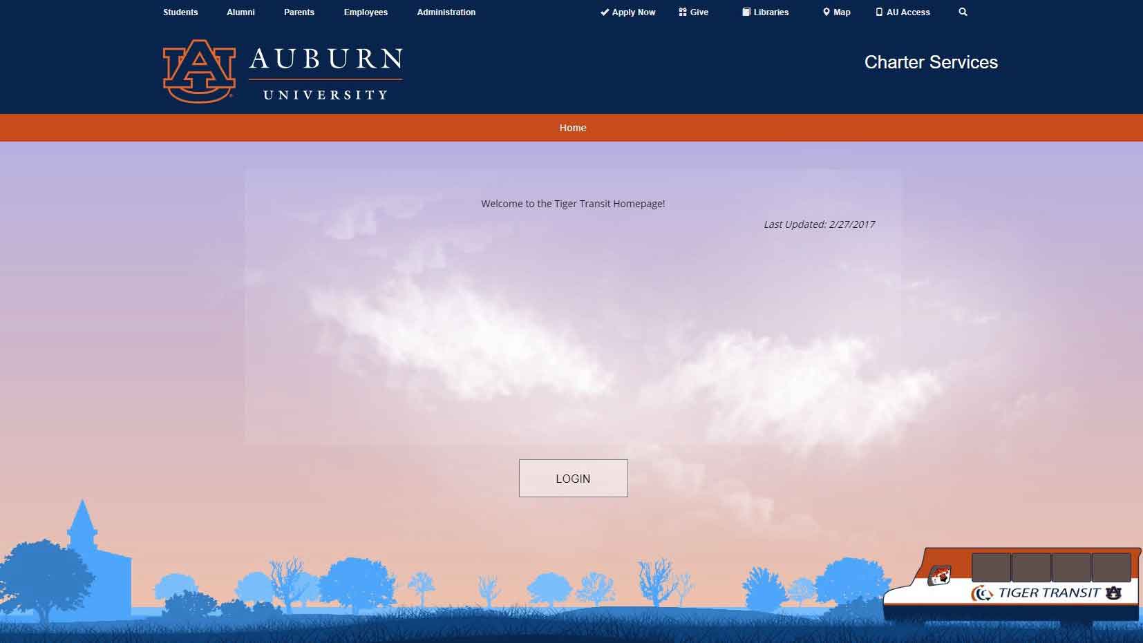 Part of the Charter Services website